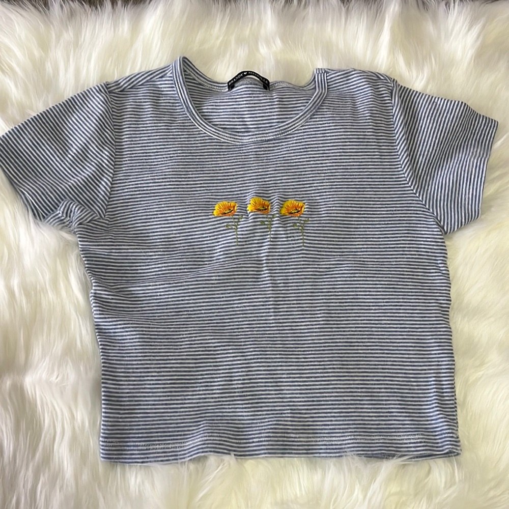 Brandy Melville cropped poppy t
